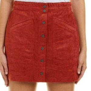 BCBGMAXAZRIA Mora Faux Suede Mini Skirt Carbon